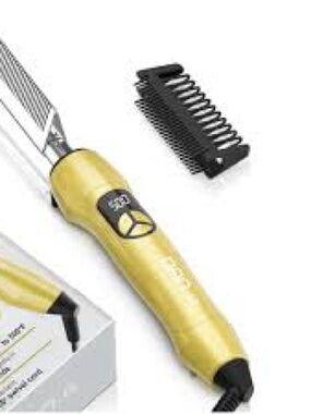 Gold Electric Men's Hair Trimmer with Removable Comb Attachment